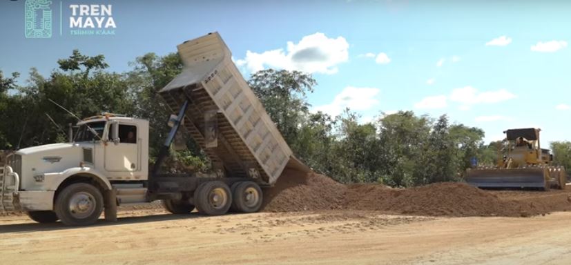 El sindicato de volquetes "Jose Quiam Chan" fue el principal proveedor de servicios de transporte de materiales para construcción en la obra del Tren Maya 